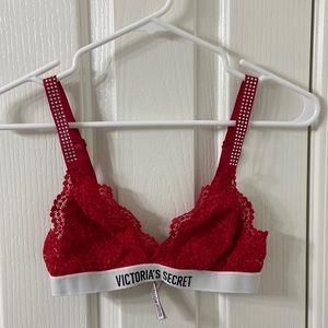 Red Victoria Secret gem strap bralette